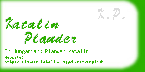 katalin plander business card
